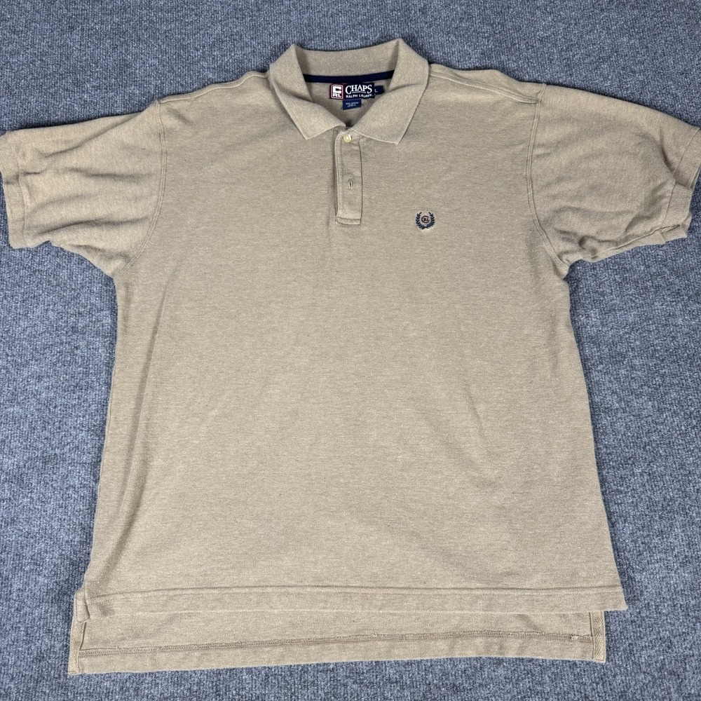 Chaps Ralph‎ Lauren Men's Short Sleeve Polo Shirt Brown Large Y2K Vintage